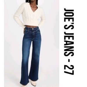 Joe's Jeans Dark Blue High-Rise Wide Leg Flare Jeans Super Stretch